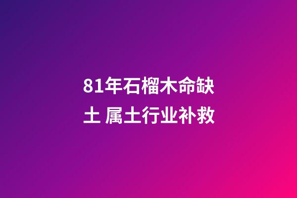 81年石榴木命缺土 属土行业补救